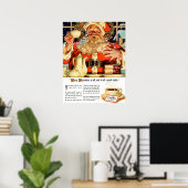 "COFFEE W SANTA" WERBUNG CUSTOM POSTEM POSTER (Heimbüro)