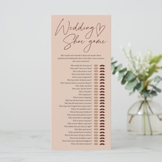 Coffee Wedding Shoe Game Brautparty (Stehend Vorderseite)