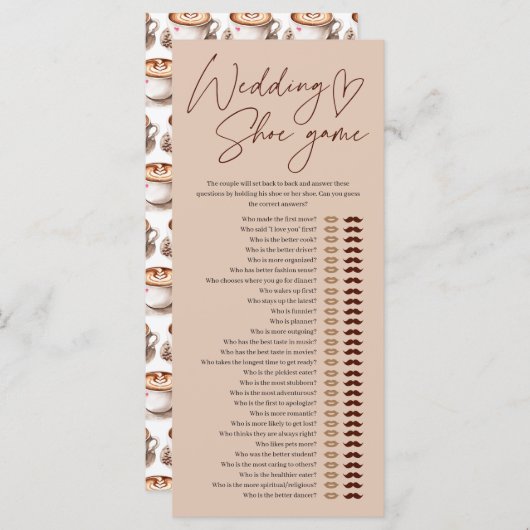 Coffee Wedding Shoe Game Brautparty (Vorne/Hinten)