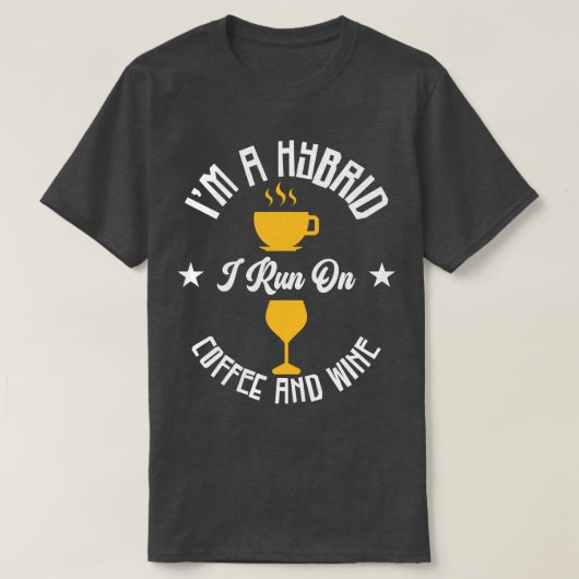 Coffee Wine Hybrid Alkohol Kaffee Addict T-Shirt (Design vorne)