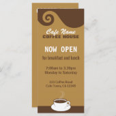 Coffee Wirbel Café Menü Coffee Shop Rack Cards Menükarte (Vorne/Hinten)