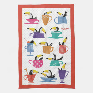Coffee with Toucans Geschirrtuch
