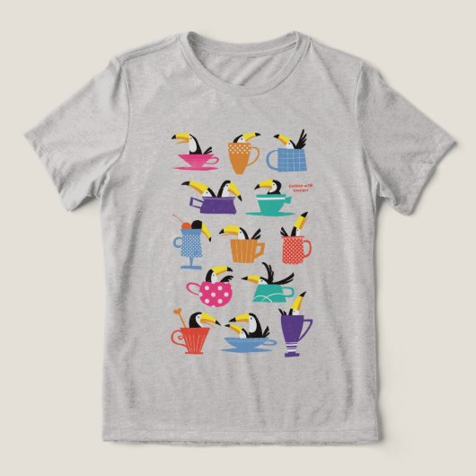 Coffee with Toucans Tri-Blend Shirt (Design Vorderseite)