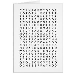 coffee word search puzzle