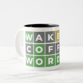 Coffee Wordle Original geweckt Zweifarbige Tasse (Vorderseite Links)