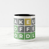 Coffee Wordle Original geweckt Zweifarbige Tasse (Mittel)