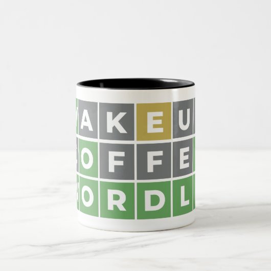 Coffee Wordle Original geweckt Zweifarbige Tasse (Mittel)