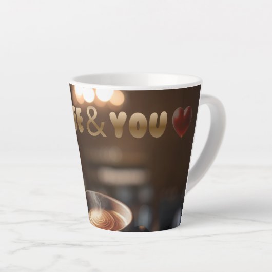 Coffee & You Latte Mug – Cozy Café Aesthetic Gift Milchtasse (Rechte Ecke)