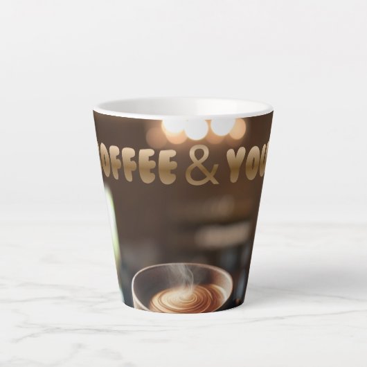 Coffee & You Latte Mug – Cozy Café Aesthetic Gift Milchtasse (Vorderseite)