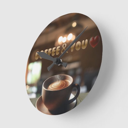 Coffee & You Wall Clock Runde Wanduhr (Winkel)