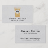 Coffee | zu gehen (braune Textur II) Visitenkarte (Vorne/Hinten)