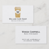 Coffee | zu gehen (braune Textur II) Visitenkarte (Vorne/Hinten)