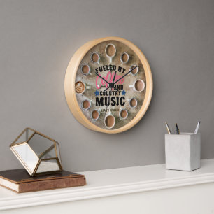 ☕ Coffeecore Clock Coffee Memos Country Music Uhr