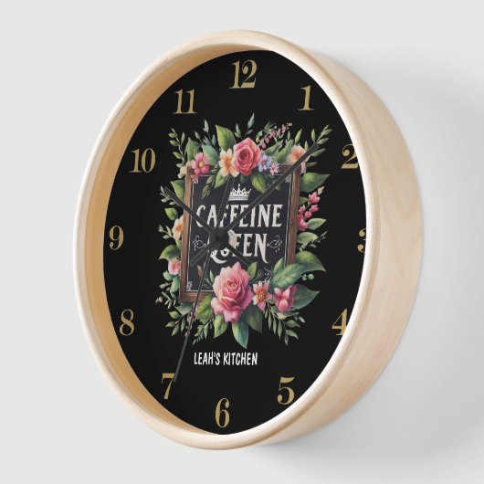 Coffeecore Clock Kaffee Memen Barista Chalkboard Uhr (Winkel)