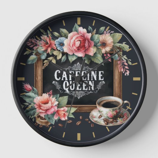Coffeecore Clock Kaffee Memen Barista Chalkboard Uhr (Vorderseite)