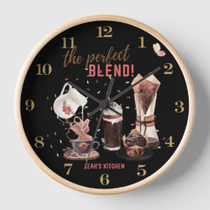 ☕ Coffeecore Clock Kaffee Memes Barista Chalkboard Uhr