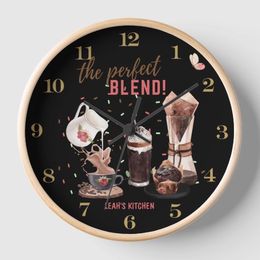 ☕ Coffeecore Clock Kaffee Memes Barista Chalkboard Uhr (Vorderseite)
