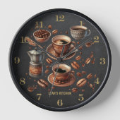 ☕ Coffeecore Clock Kaffee Memes Barista Chalkboard Uhr (Vorderseite)