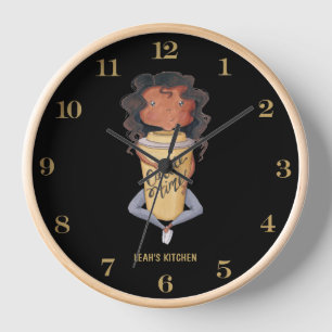 ☕ Coffeecore Clock Kaffee Memes Barista Chalkboard Uhr