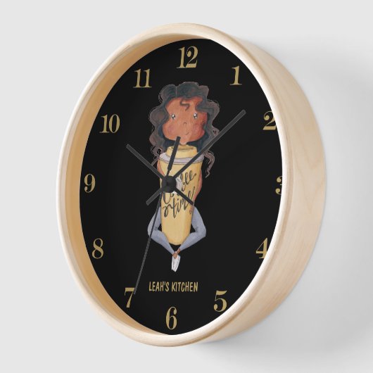 ☕ Coffeecore Clock Kaffee Memes Barista Chalkboard Uhr (Winkel)