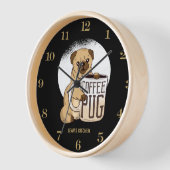 ☕ Coffeecore Clock Kaffee Memes Barista MOPS DOG Uhr (Winkel)