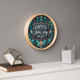 Coffeecore Dekor - Coffee Memes Tafelwand Uhr