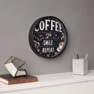 Coffeecore Dekor - Coffee Memes Tafelwand Uhr