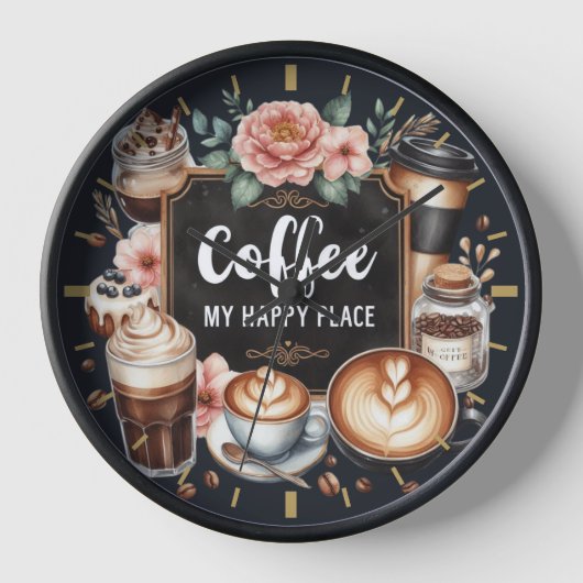 Coffeecore Dekor - Kaffeemaschine Wand Uhr (Vorderseite)