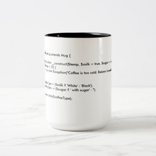CoffeeMug PHP-Klasse Zweifarbige Tasse (Mittel)