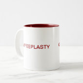 COFFEEPLASTY ZWEIFARBIGE TASSE (Vorderseite Links)