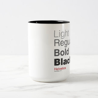 coffeeprogressionhelvetica zweifarbige tasse