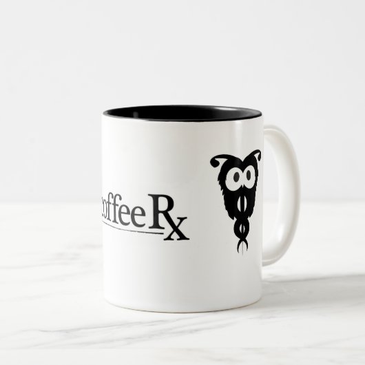 CoffeeRx Eule Zweifarbige Tasse (VorderseiteRechts)