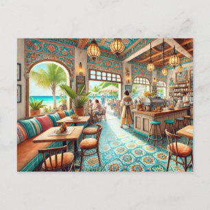 Coffeeshop in Cancun Mexiko Postkarte