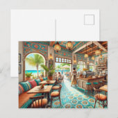 Coffeeshop in Cancun Mexiko Postkarte (Vorne/Hinten)