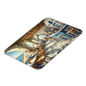 Coffeeshop in Santorin Magnet (Linke Seite)