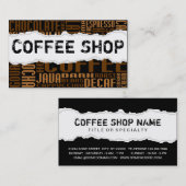 Coffeeshop-Seite rippen Visitenkarte (Vorne/Hinten)