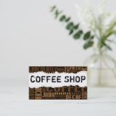 Coffeeshop-Seite rippen Visitenkarte (Stehend Vorderseite)
