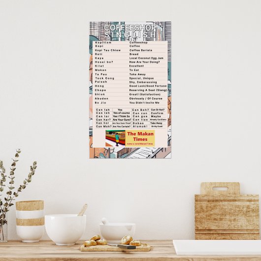 Coffeeshop Singlish Poster (Küche)