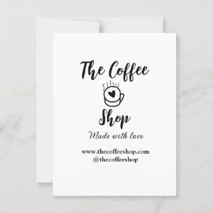 Coffeeshop und Website Social Media Business Postkarte