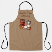 Coffeeshop Willkommensgruß hinzufügen Text Schürze (Vorderseite)