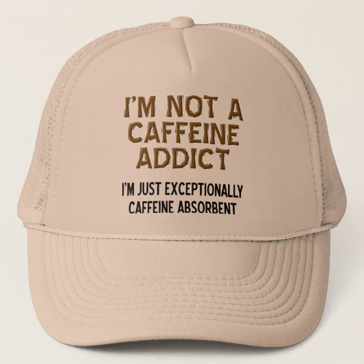 Coffein Absorbent Funny Ball Cap Hat Truckerkappe (Vorderseite)