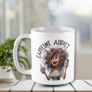 Coffein Addict - Crazy Caffeine Lady Kaffeetasse