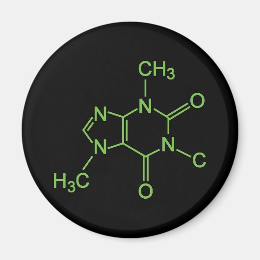 Coffein Coffee Molecule Chemisches Diagramm Magnet (Vorne)