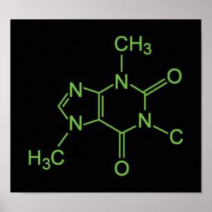 Coffein Coffee Molecule Chemisches Diagramm Poster