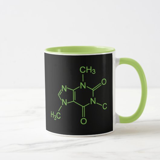 Coffein Coffee Molecule Chemisches Diagramm Tasse (Rechts)