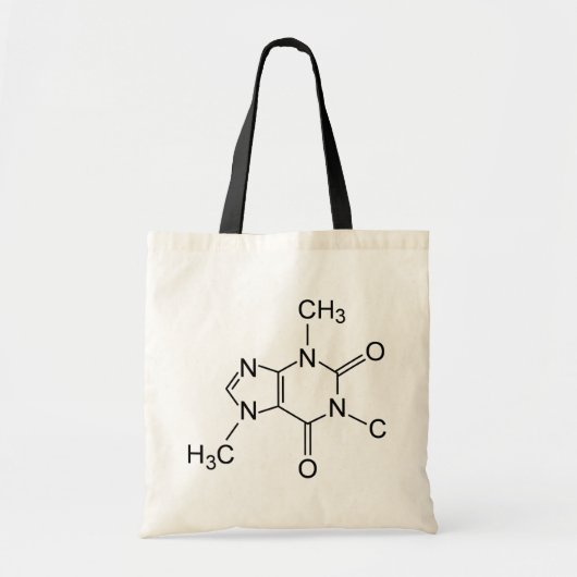Coffein Coffee Molecule Chemisches Diagramm Tragetasche (Vorne)