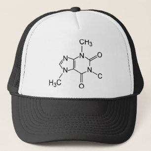 Coffein Coffee Molecule Chemisches Diagramm Truckerkappe