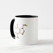 Coffein Coffee Molekulare Chemische Formel Tasse (Vorderseite Links)