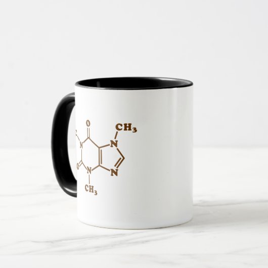Coffein Coffee Molekulare Chemische Formel Tasse (Vorderseite Links)