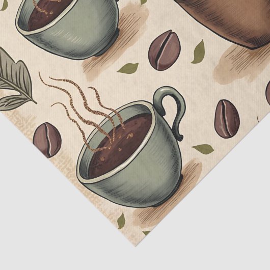 Coffein Collage: Ephemera-Inspiriert Kaffeepause Seidenpapier (Ausschnitt)